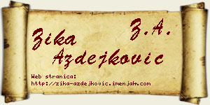 Žika Azdejković vizit kartica
